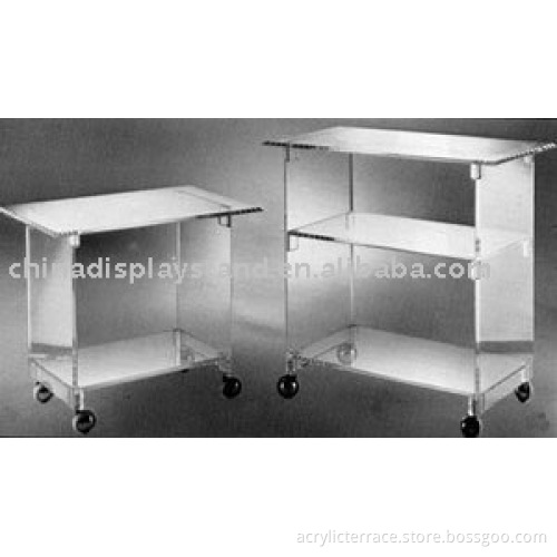 Acrylic TV Table with Shelves